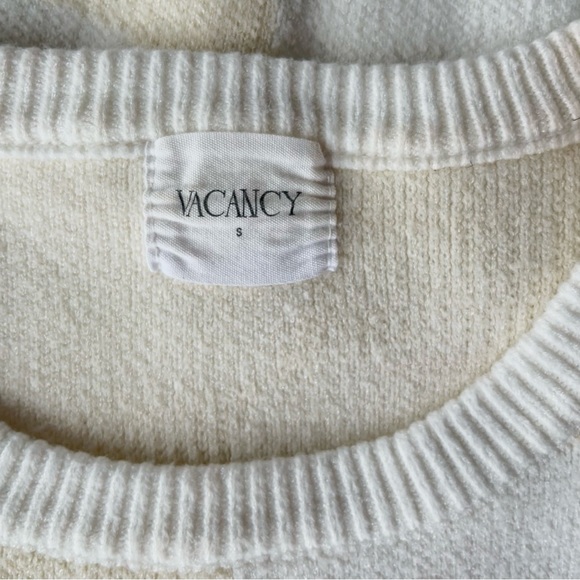 Vacancy Grand Prix Cream Checker Print Knit Sweater - Picture 8 of 11